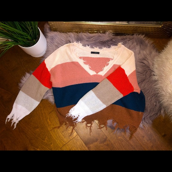 Zaful Sweaters - zaful color block sweater